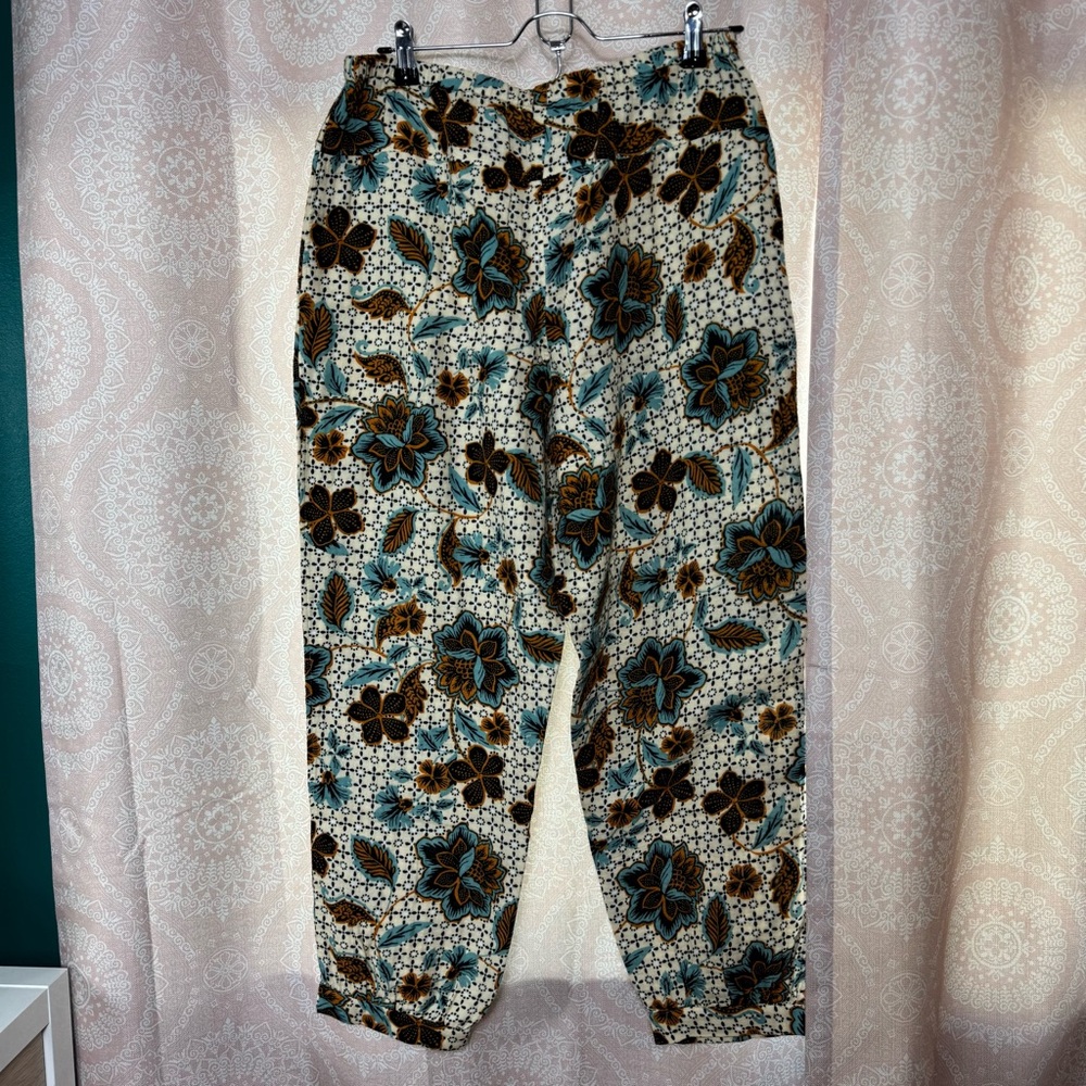 Garnet Hill High Waisted Boho Bohemian Pattern Pants 100% Organic Cotton - Picture 6 of 11